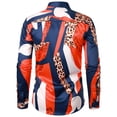 thumbnail image 4 of Fankiway Chemises à Manches Longues pour Hommes Chemise Décontractée Imprimée à Boutons Col Rabattu Chemise Chemises Habillées pour Hommes Grande Taille, 4 of 9