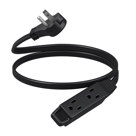 DEWENWILS 3FT Extension Cords for Indoor Flat Plug SPT-3 16 AWG 3 Grounded Outlets Power Strip with Hanging Hole