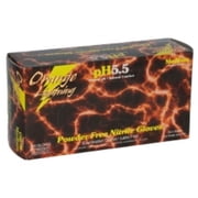 Orange Lightning Exam Gloves, Disposable, Powder-Free Nitrile Gloves, Orange, Large, 100-Pack