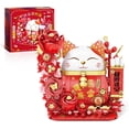 thumbnail image 1 of NAYIHOOP Red Lucky Cat Building Sets Animals with Flowers for Boys Girls Not Compatible with Lego, 1 of 5