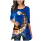 thumbnail image 2 of Puntoco Moda Mujer Cuello Redondo Manga Larga Estampado Casual Camiseta Blusa Puntoco Puntoco-1947, 2 of 5