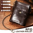 thumbnail image 4 of Egoelife Leather Wallets for Men Women with 100% Natural Leather RFID-Blocking Wallet Key Chain with Wallet Cool Wallets with Anti-Theft Chain Men's Wallets, Card Cases & Money Organizers, 4 of 7