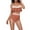 Coffee, variant on Swimsuit Bikini Set for Women 2 Piece Bathing Suit Tiered Ruffled Contrast Trim Swimsuits V Neck Summer Beachwear