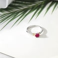 thumbnail image 4 of Gem Stone King 925 Sterling Silver and 10K Yellow Gold Red Ruby Solitaire Engagement Ring for Women (0.55 Cttw, Round 5MM, Gemstone July Birthstone, Size 7), 4 of 4