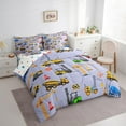 thumbnail image 3 of Castle Fairy Cute Car 7 Pieces Bedding Comforter Set,Construction Vehicles Full Bedding Set Lightweight,Cartoon Truck Fitted Sheet Flat Sheet,Ultra Soft Tractor Home Decor,Reversible, 3 of 8