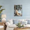 thumbnail image 2 of Stupell Industries Stacked Surfboards & Palm Tree Gray Framed Floater Canvas Wall Art, design by LSR Design Studio, 31 x 21, 2 of 9