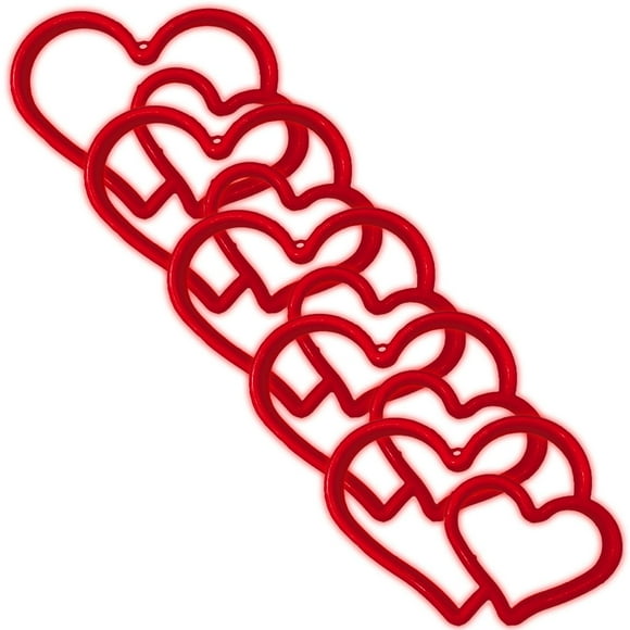 Decoración romántica VolveRed 5Pzas USB ó 3 Pilas AA 100lm Corazones Rojo Plástico y Tira de Luz LED Neón.