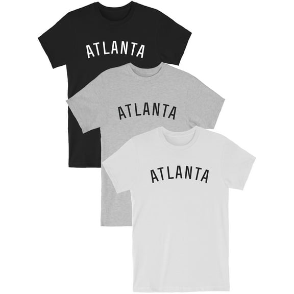 Daxton Atlanta Tshirt Premium Short Sleeves Basic Crew Neck Tee, 3Pk Black White, Hgray Black, White Black, 1XL