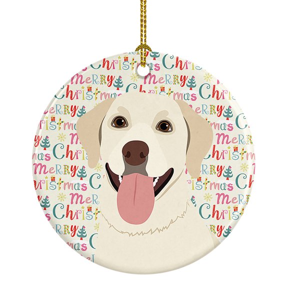 Labrador Retriever Yellow #1 Christmas Ceramic Ornament 2.8 in x 2.8 in