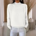 thumbnail image 4 of Sweaters for Women Knitted Crew Neck Long Sleeve Comfy Sweater Casual Trendy Dressy Wear Tops Outdoor Fall Pullover White XL, 4 of 6