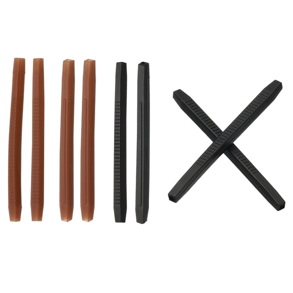 Uxcell Glasses End Tips Eyeglass Anti Slip Ear Sock Pieces Tube Sleeve Silicone Style 5, Black Brown 4 Pairs