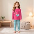thumbnail image 2 of CAICJ98 Toddler Girl Clothes 2-9Y Girls Fall Winter Outfit 2Pcs Set Toddler Kids Clothes for Girls Long Sleeve Shirt Top + Print Pants Outfits Little Girls' Clothing Set, 2 of 9