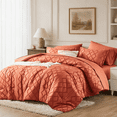 thumbnail image 2 of Davulos Terracotta Tufted Comforter Set King，7 Pieces Bed in a Bag Shabby Chic Embroidery King Size Bed Set Boho Embroidery Comforter Sets for All Seasons, 2 of 9