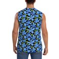 thumbnail image 4 of Pofeuu Blue Flowers Print Men's Muscle T-Shirt, Sleeveless, Muscle Tank, Classic Muscle Tee Top For Men Casual Sleeveless Muscle T-Shirt Trendy Clothes-Small, 4 of 7