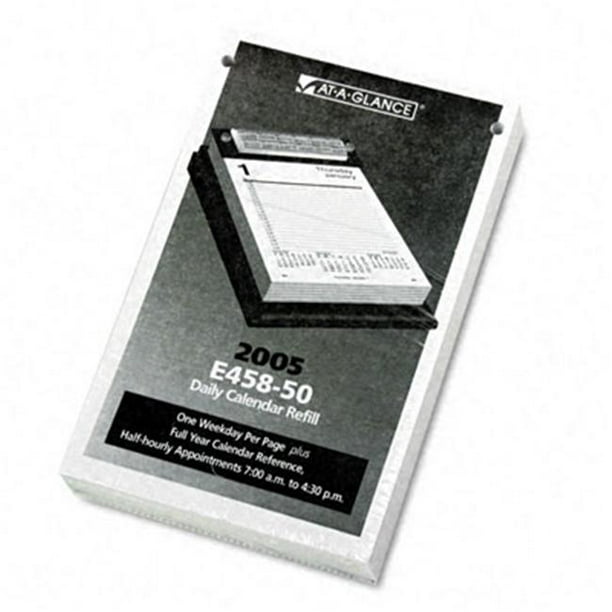 At-A-Glance E45850 Tear-Off Daily Desk Calendar Refill 5w x 8h