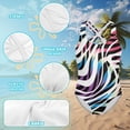 thumbnail image 6 of Uorisanigo Girls Bathing Suits Size 11-12 Colorful Zebra Print One Piece Swimming Lessons Swimwear Polyester and Spandex Fabric Athletic Practice Suit, 6 of 7