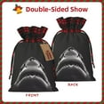 thumbnail image 2 of Rocae Black And White Shark Print Christmas Drawstring Linen Gift Bag with Drawstrings Treat Bag Goody Present Bags for Christmas Party Favor, 2 of 8