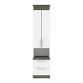 thumbnail image 3 of Pemberly Row 20" Storage Cabinet with Pull-Out Shelf in White and Walnut Gray, 3 of 13