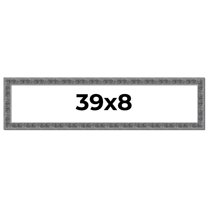 39x8 Frame Silver Black Rustic Sonoma Solid Wood Picture Frame | 1.5 Inch Moulding Width | Complete