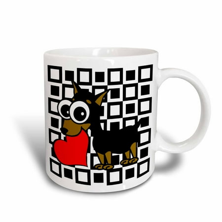 3dRose Miniature Pinscher Has My Heart, Ceramic Mug, 15-ounce