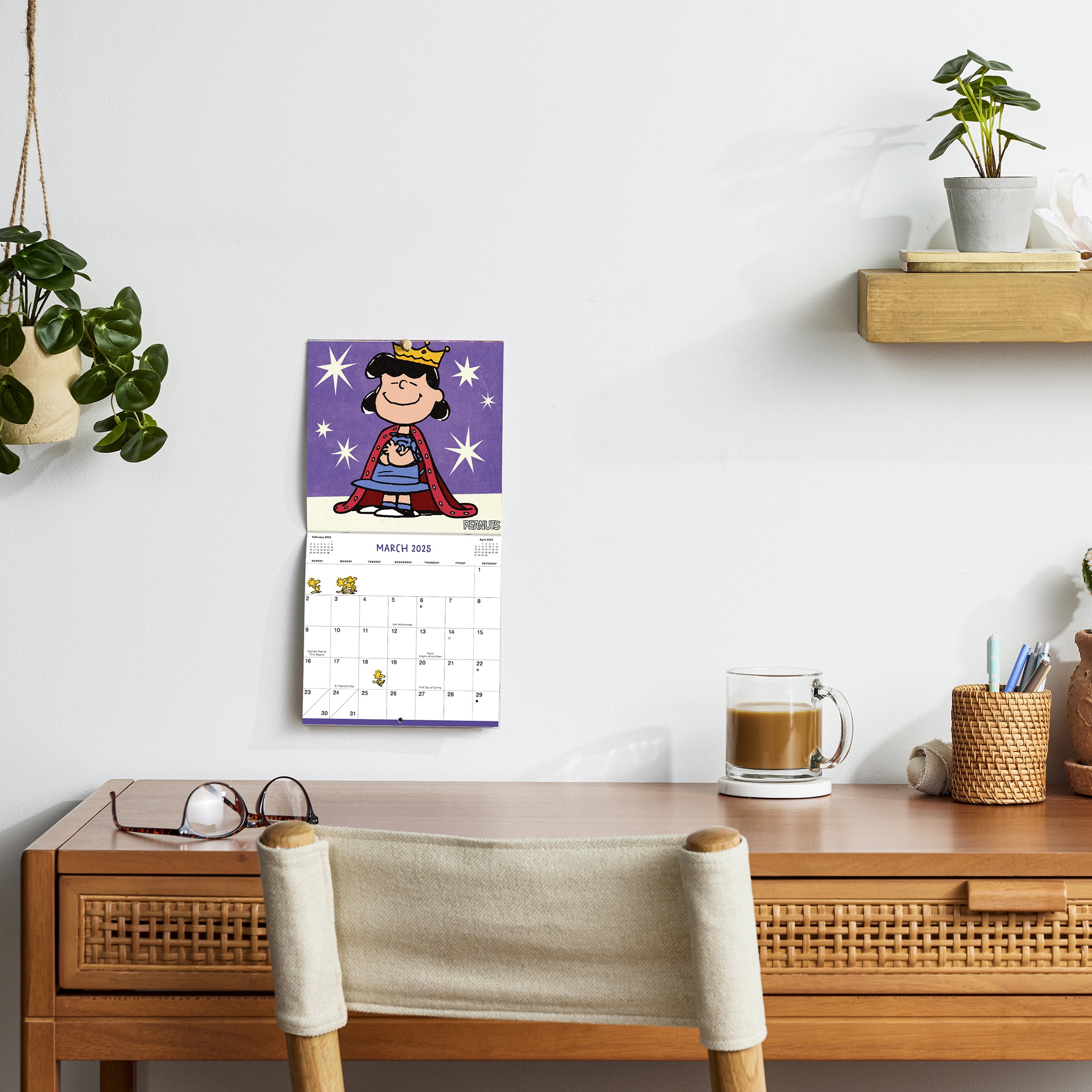 2025 Mini Wall Calendar - Peanuts - 7"x7" by Dayspring