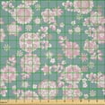 thumbnail image 2 of Ambesonne Floral Fabric by the Yard Microfiber, Romantic Pastel Foliage, 2 Yards, Slate Blue Pale Pink, 2 of 2