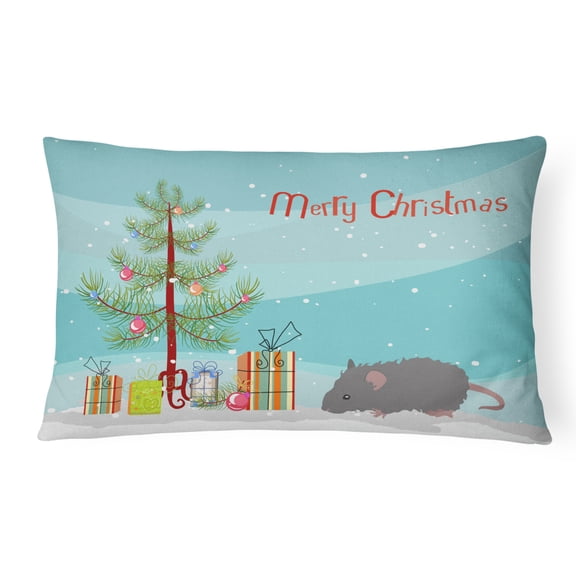 Caroline's Treasures CK4459PW1216 Australian Long Coated Mouse Merry Christmas Canvas Fabric Decorative Pillow, 12H