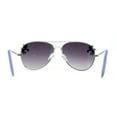 thumbnail image 4 of Girls Metal Unicorn Charm Tear Drop Officer Style Sunglasses Silver Purple Smoke, 4 of 4