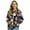 Flower Print Light Beige Black, variant on SCRAWLGOD Paw Cow Print Black White Womens Zip Up Long Sleeve Crewneck Sweatshirt Jacket Casual Loose Coats With Pockets Stylish Comfortable Lightweight Outerwear, S