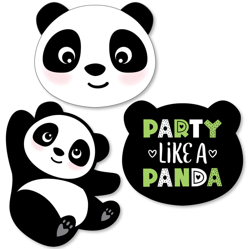 Party Like a Panda Bear Shaped Baby Shower or Birthday Party CutOuts