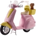 thumbnail image 1 of Patinete de juguete Barbie con accesorio para cachorro y casco, rosa y amarillo, 1 of 6