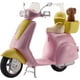 thumbnail image 1 of Patinete de juguete Barbie con accesorio para cachorro y casco, rosa y amarillo, 1 of 6