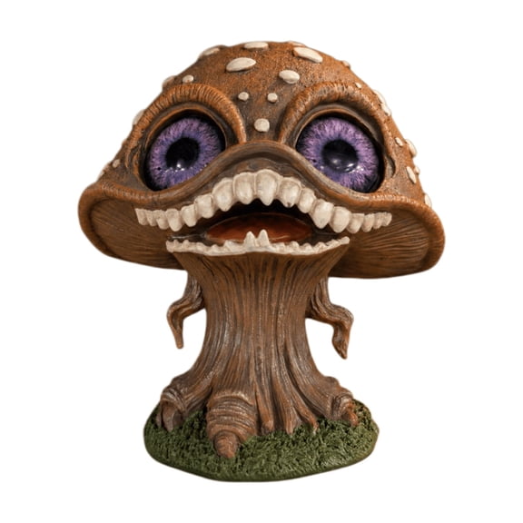 10" Tabletop Garden Statue Halloween Mushroom Ornament Figurine Scary Eyes Garden Statue Resin Garden Patio Yard Decor Decorations