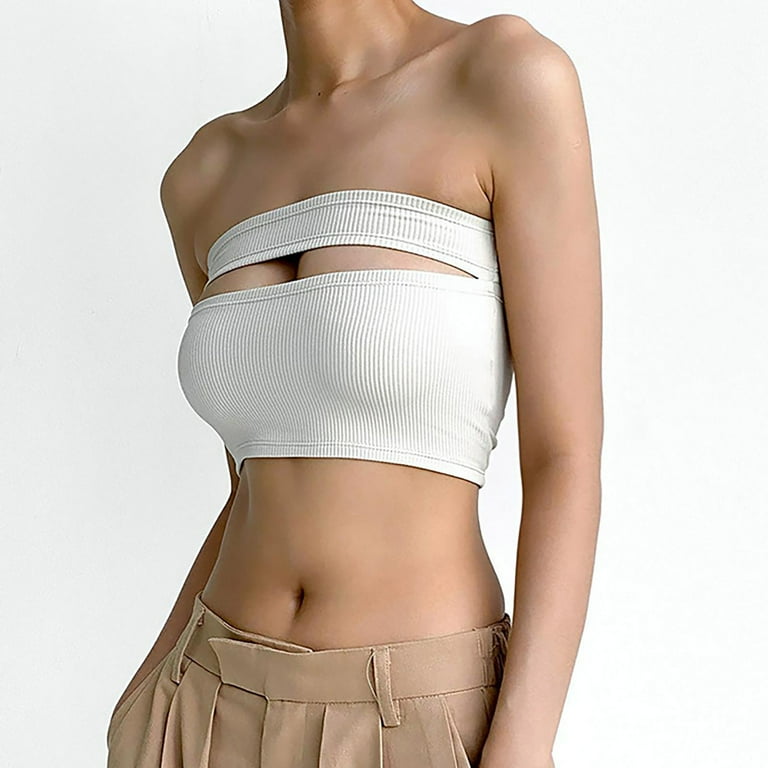 Plain white tube top shop