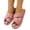 Pink, variant on Iyufng Womens Criss Cross Strap Textile Slippers Soft Comfortable Open Toe Flat Warm Cozy Casual Indoor House Slide Sandals