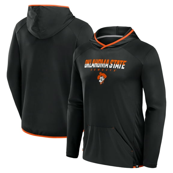 Men's Fanatics Black/Orange Oklahoma State Cowboys Transitional Hoodie T-Shirt