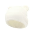 thumbnail image 5 of YWOAGH Winter Knitted Hat For Kids With Adorable Bear Ears Soft Stretchy Warm Cap For Boys And Girls White 0-3, 5 of 5