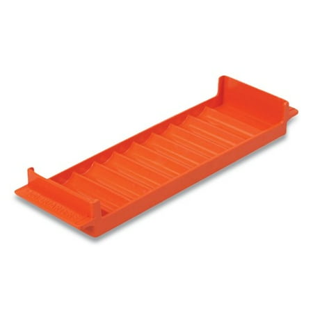 

2PK CONTROLTEK Stackable Plastic Coin Tray Quarters 10 Compartments Denomination and Capacity Etched On Side Stackable Orange (560563EA)