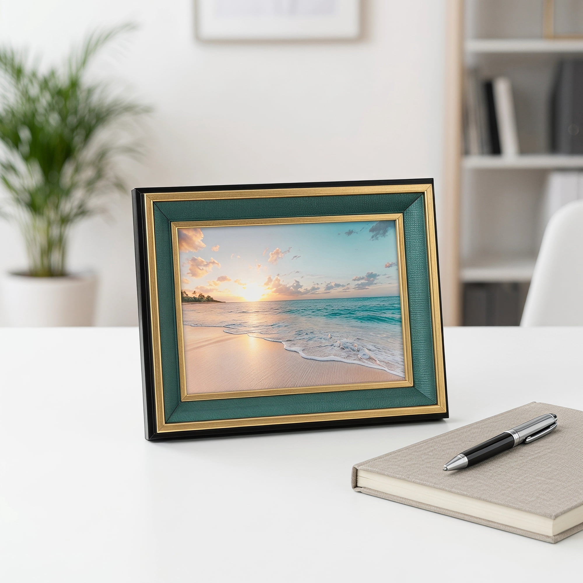 Unique Bargains Classic Resin Gallery Wall Decor Picture Frame Sapphire Blue 5" x 7"
