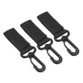 thumbnail image 1 of Anillo de Llave con Fijador de Cinturón Uxcell, paquete de 3 Cinta de Nylon con Gancho Rotatorio Negro, 1 of 6
