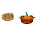 thumbnail image 1 of Cestas de almacenamiento,Cestas de almacenamiento de cocina tejidas con asas hechas a mano,Cestas de pan redondas Bandejas para servir Rectángulo,Plato de dulces,Plato de dulces de vidrio con, 1 of 8