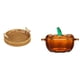 thumbnail image 1 of Elegante Cesta De Frutas Tejida Con Forma De Calabaza Con Tapa, Cuenco Para Aperitivos Y Plato Para Pan De Escritorio, Plato De Dulces De Vidrio, Tarro De Galletas, Color Naranja., 1 of 8