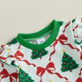 thumbnail image 6 of Cjfdfy Toddler Baby Girl Christmas Outfits Santa Christmas Tree Print Long Sleeve Ruffle Sweatshirt And Pants Infant Cute My Christmas Fall Winter Outfit 0-3Y, 6 of 9