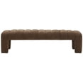 thumbnail image 2 of SAFAVIEH Couture Bellisima Solid Tufted Boucle Modern Bench, Dark Brown, 2 of 6