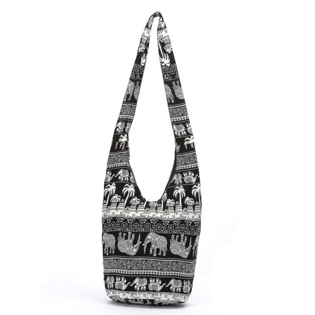 Venta directa de bolso de estilo étnico para mujer, bolsos de hombro tipo bandolera para uso diario, bolso de turista para mujer, negro, oferta