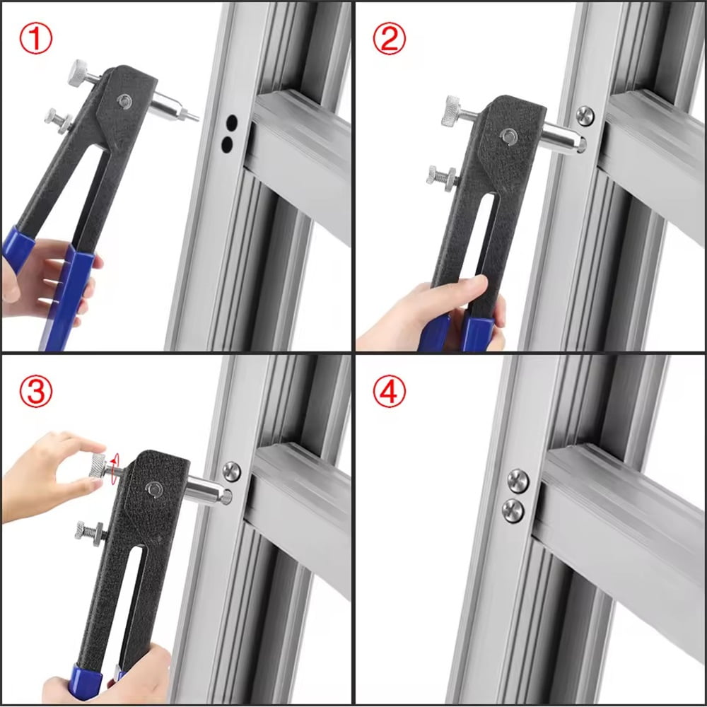 110pcs Rivet Nut Tool Kit Set Blind Rivet Nut Hand Riveter Wrench Threaded Insert Rivnut Nutsert M3/M4/M5/M6/M8