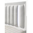 thumbnail image 5 of White Finish 1pc King Size Fabric Upholstered LED Headboard Bed for Bedroom Furniture, 5 of 9