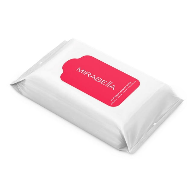Toallitas desmaquillantes Mirabella Toallitas faciales de viaje sin alcohol para mujeres - Toallitas limpiadoras faciales para maquillaje y suciedad con aloe vera y agua micelar para una piel limpia y
