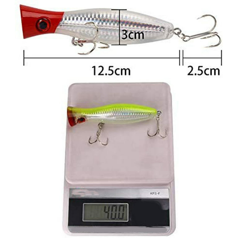 Surface Fishing Lures - Popper - Catching / Spinning Fishing Pack - Sea  Fishing - 5 Pieces - 12.5cm and 40 Grams 