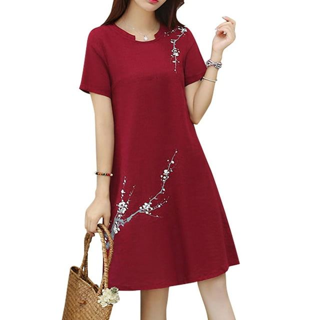 T-shirt Imprimé Floral à Manches Courtes pour Femme